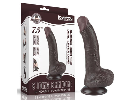Dildo Dual Layer Piel Deslizante Retractil 75