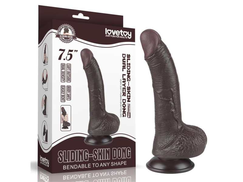 Dildo Dual Layer Piel Deslizante Retractil 75