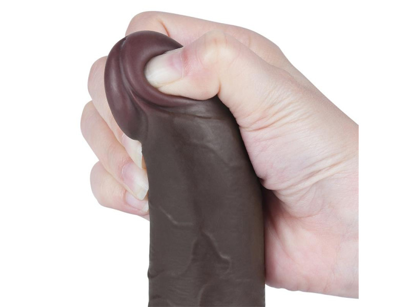 Dildo Dual Layer Piel Deslizante Retractil 75