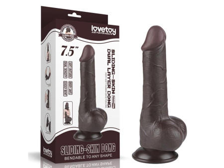 Dildo Dual Layer Piel Deslizante Retractil 75