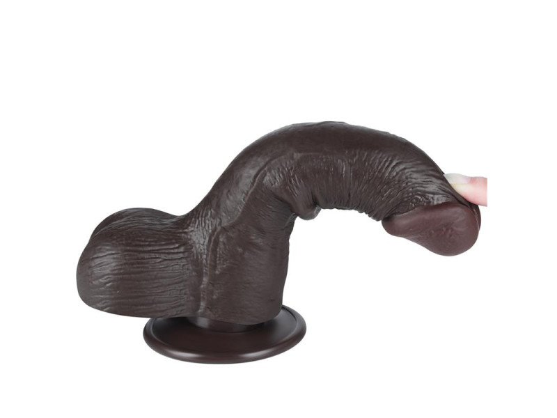 Dildo Dual Layer Piel Deslizante Retractil 75