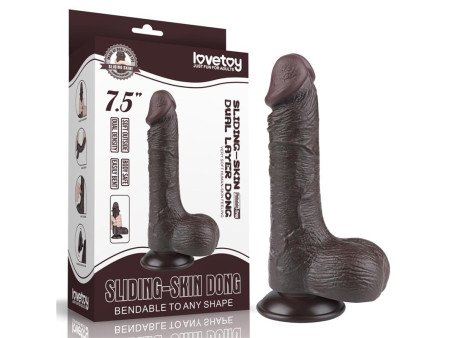 Dildo Dual Layer Piel Deslizante Retractil 75