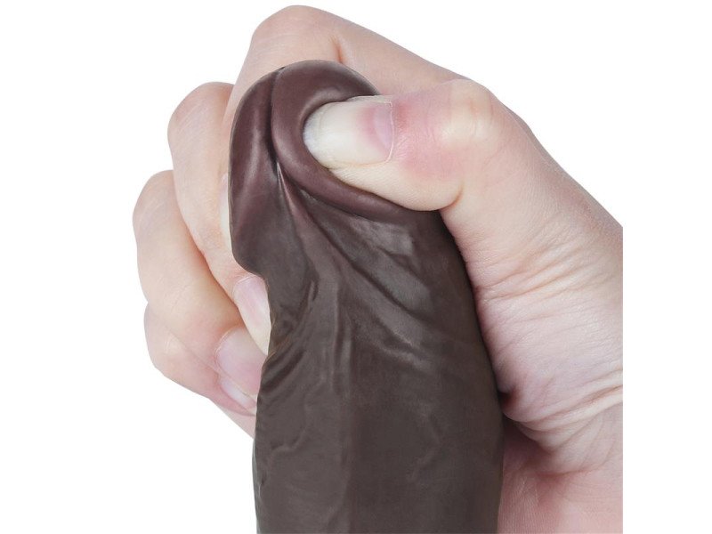 Dildo Dual Layer Piel Deslizante Retractil 8
