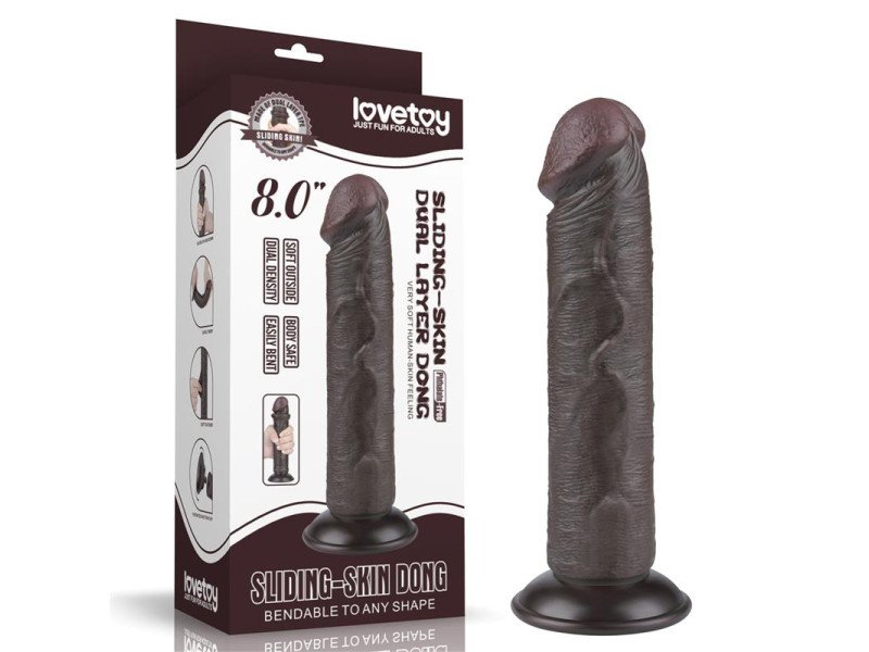 Dildo Dual Layer Piel Delizante Retractil 8