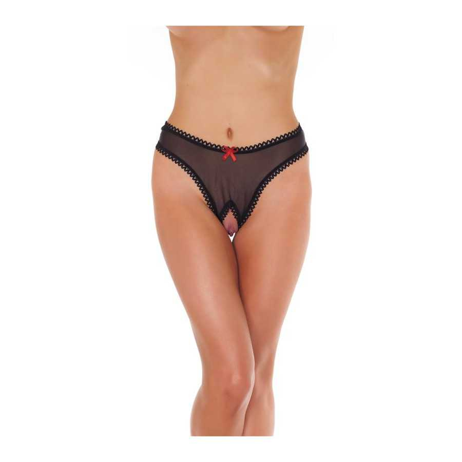 Rimba Amorable Tanga Abierto Color Negro Talla Unica