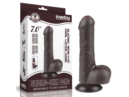 Dildo Dual Layer Piel Retractil 7