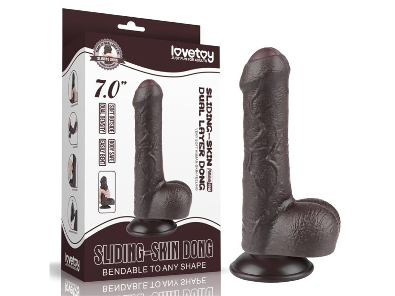 Dildo Dual Layer Piel Retractil 7