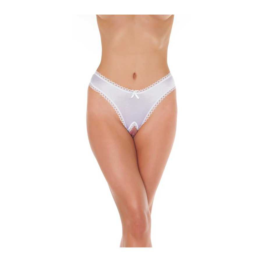 Rimba Amorable Tanga Abierto Color Blanco Talla Unica