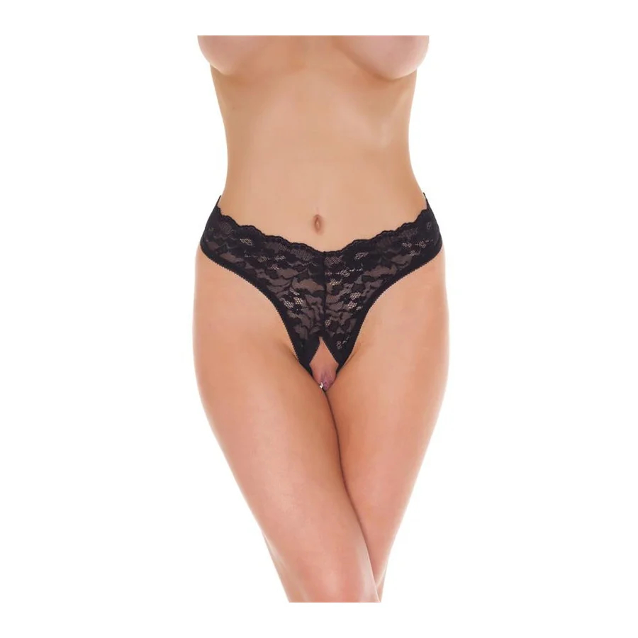 Rimba Amorable Tanga Abierto Color Negro Talla Unica