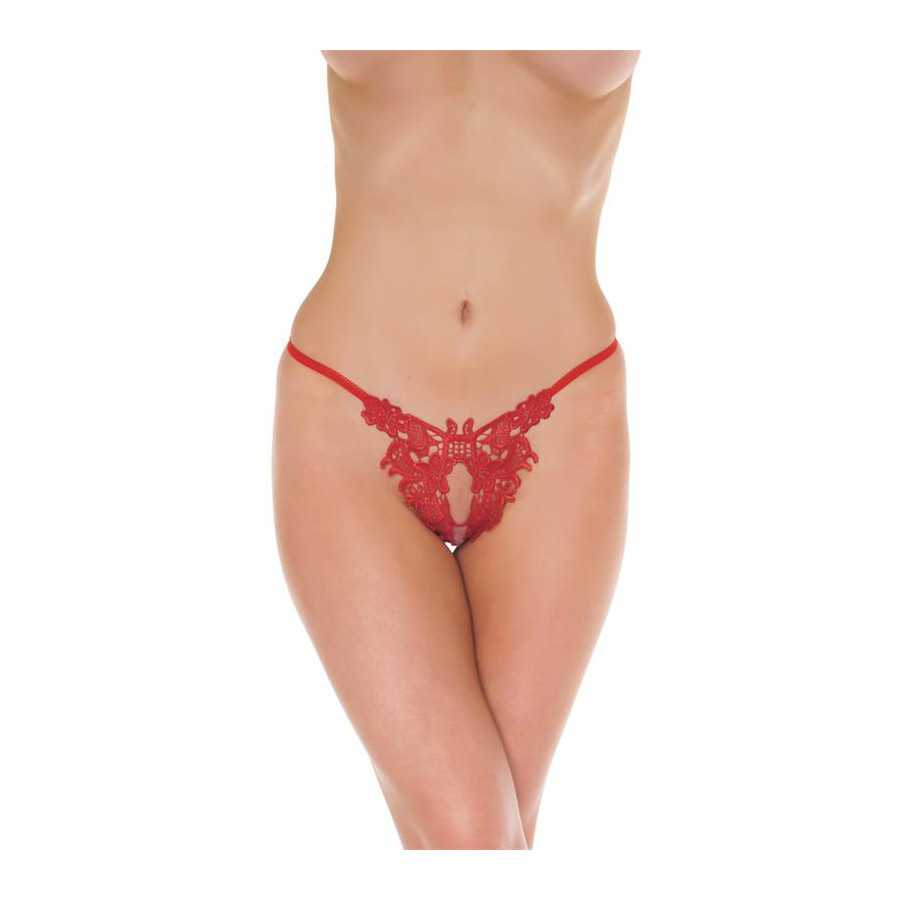 Rimba Amorable Tanga Abierto Color Rojo Talla Unica