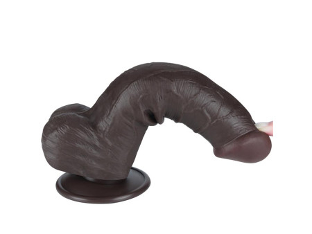 Dildo Dual Layer Piel Deslizante Retractil 8