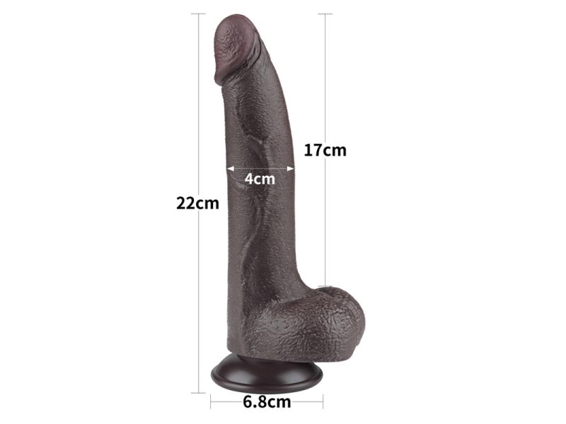 Dildo Dual Layer Piel Deslizante Retractil 85