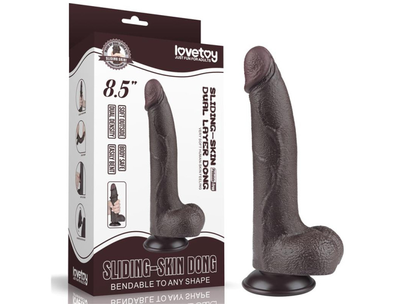 Dildo Dual Layer Piel Deslizante Retractil 85