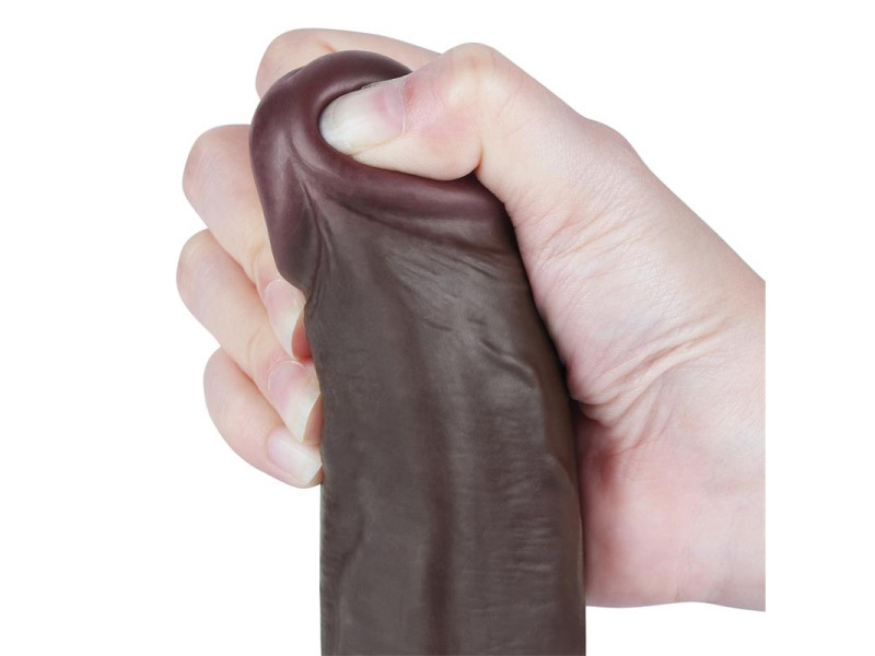 Dildo Dual Density Piel Deslizante Retractil 85