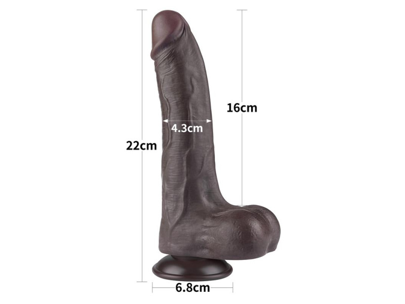 Dildo Dual Density Piel Deslizante Retractil 85
