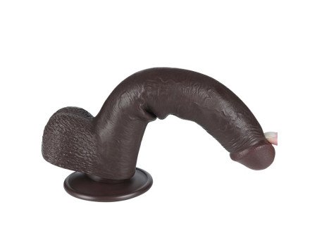 Dildo Dual Density Piel Deslizante Retractil 9