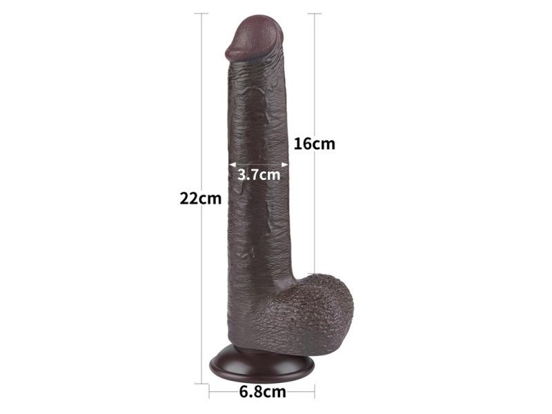 Dildo Dual Density Piel Deslizante Retractil 9