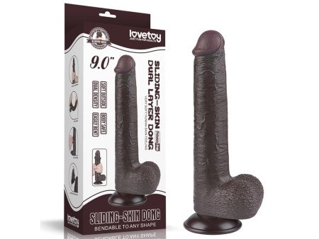 Dildo Dual Density Piel Deslizante Retractil 9