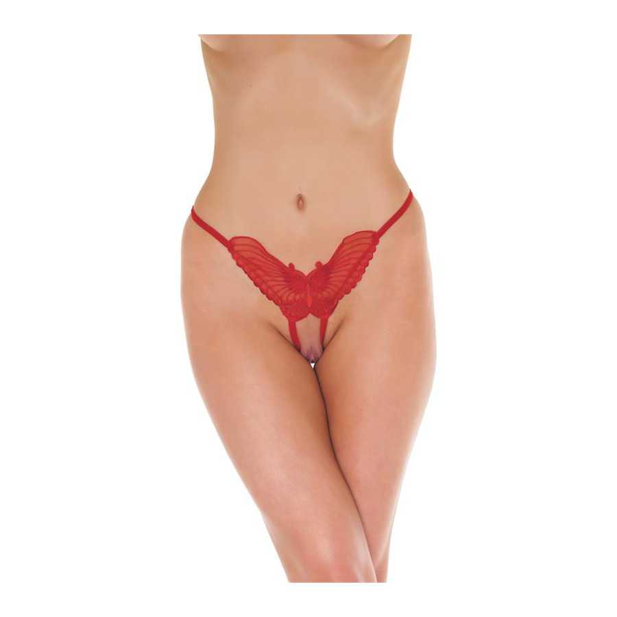 Rimba Amorable Tanga Abierto Color Rojo Talla Unica