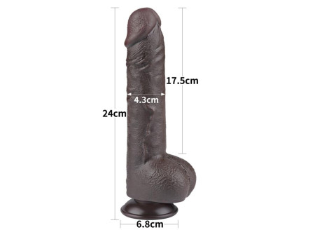 Dildo Dual Layer Piel Deslizante Retractil 95