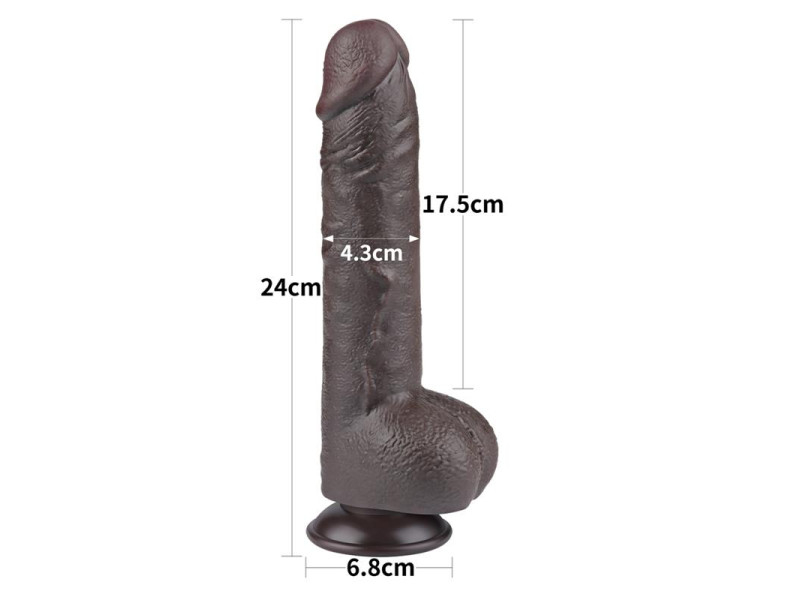 Dildo Dual Layer Piel Deslizante Retractil 95