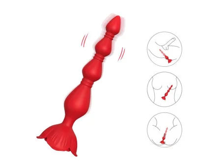 Cadena Anal con Vibracion Base de Rosa