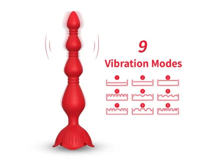 Cadena Anal con Vibracion Base de Rosa