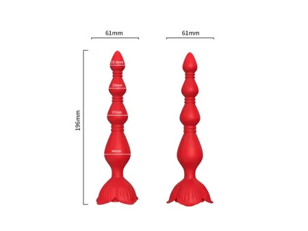 Cadena Anal con Vibracion Base de Rosa