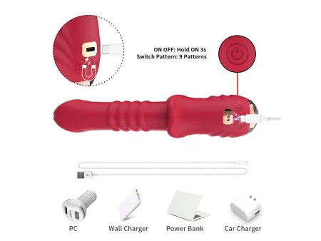 Vibrador con Thrusting Punto G y Pantalla Digital Vibrador con Thrusting Punto G y Pantalla Digital