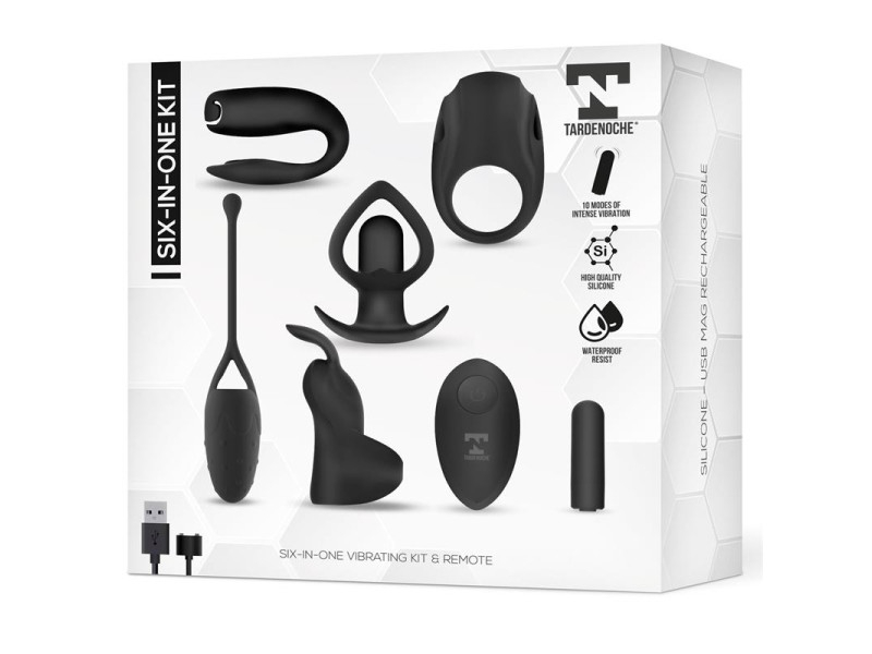Six In One Kit de Bala Vibradora y 5 Accesorios de Silicona