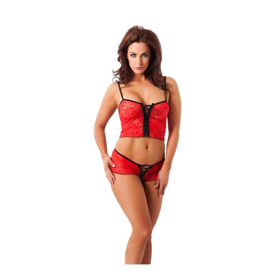 Rimba Amorable Conjunto de Top y Culotte Color Rojo Talla Unica