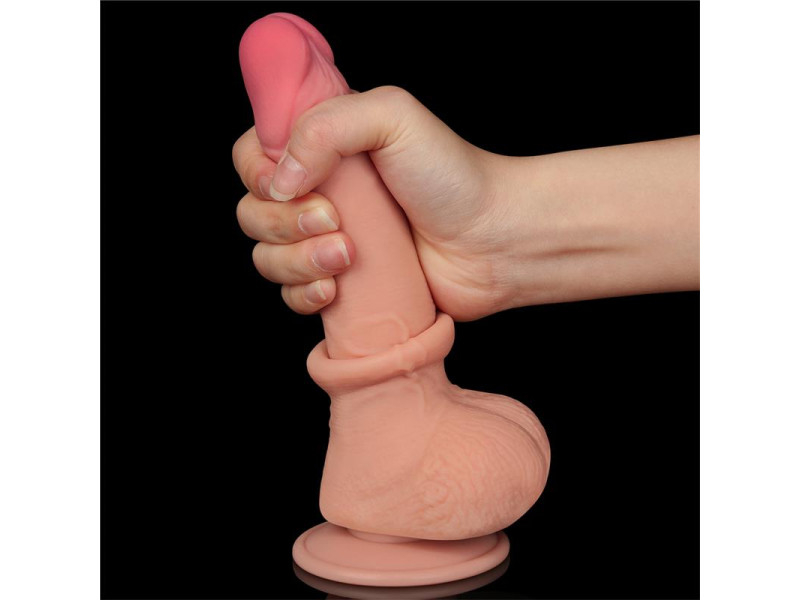 Dildo Dual Layer Piel Deslizante Retractil 75