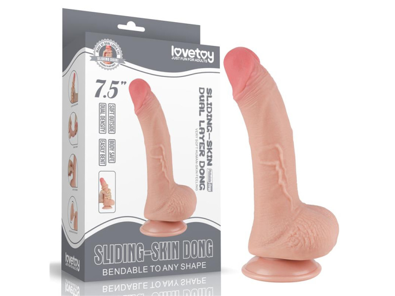 Dildo Dual Layer Piel Deslizante Retractil 75