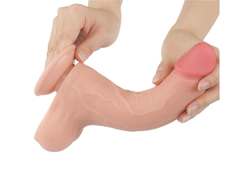 Dildo Dual Layer Piel Deslizante Retractil 85