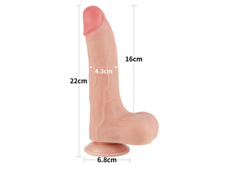 Dildo Dual Layer Piel Deslizante Retractil 85