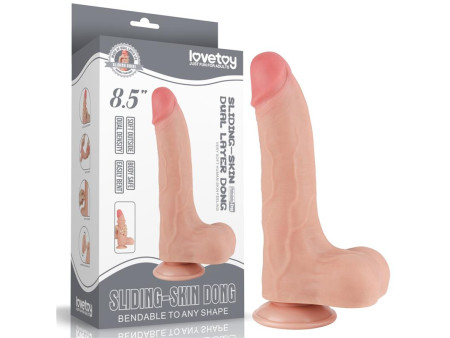 Dildo Dual Layer Piel Deslizante Retractil 85