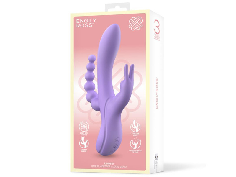 Lindsay Vibrador con Cadena Anal Silicona Liquida Unibody Flexible 2 Motores
