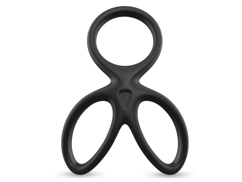 Anillo Triple Pene y Testiculos Silicona Liquida Flexible