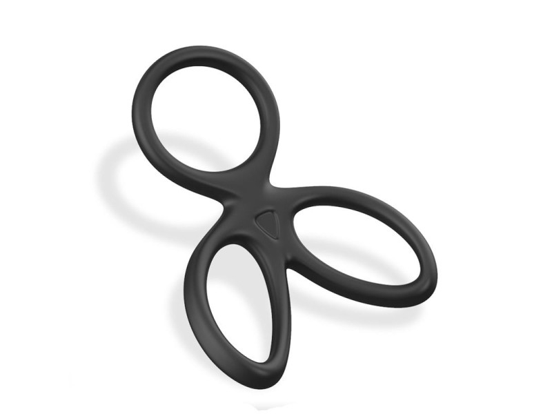 Anillo Triple Pene y Testiculos Silicona Liquida Flexible