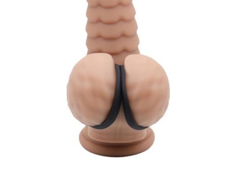 Anillo Triple Pene y Testiculos Silicona Liquida Flexible