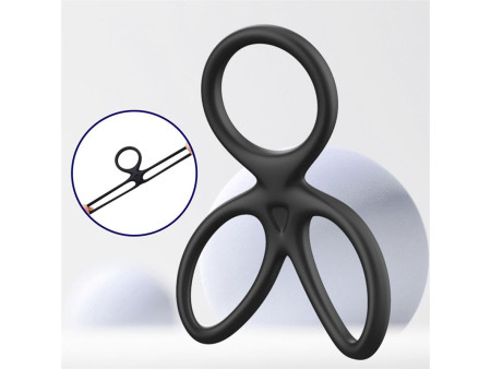 Anillo Triple Pene y Testiculos Silicona Liquida Flexible