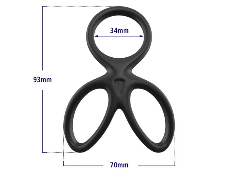 Anillo Triple Pene y Testiculos Silicona Liquida Flexible