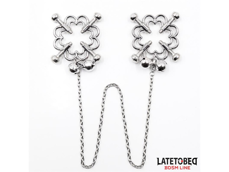 Pinzas de Metal para Pezones Cadena y Cascabeles