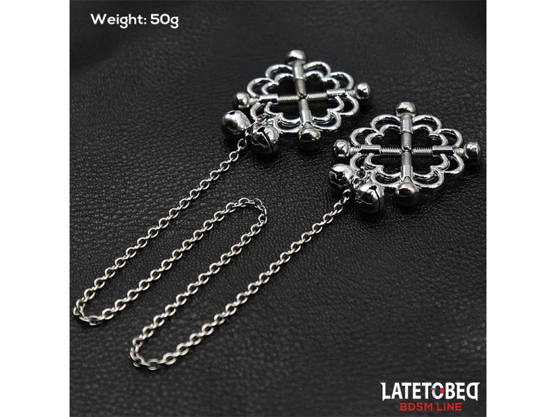 Pinzas de Metal para Pezones Cadena y Cascabeles