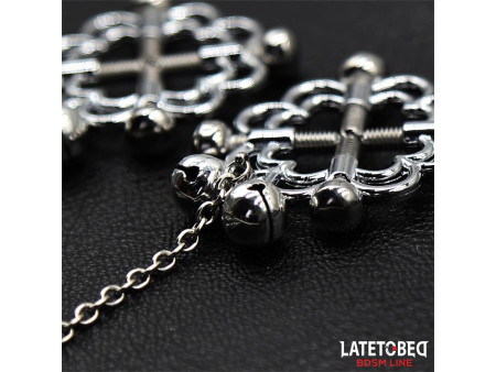 Pinzas de Metal para Pezones Cadena y Cascabeles