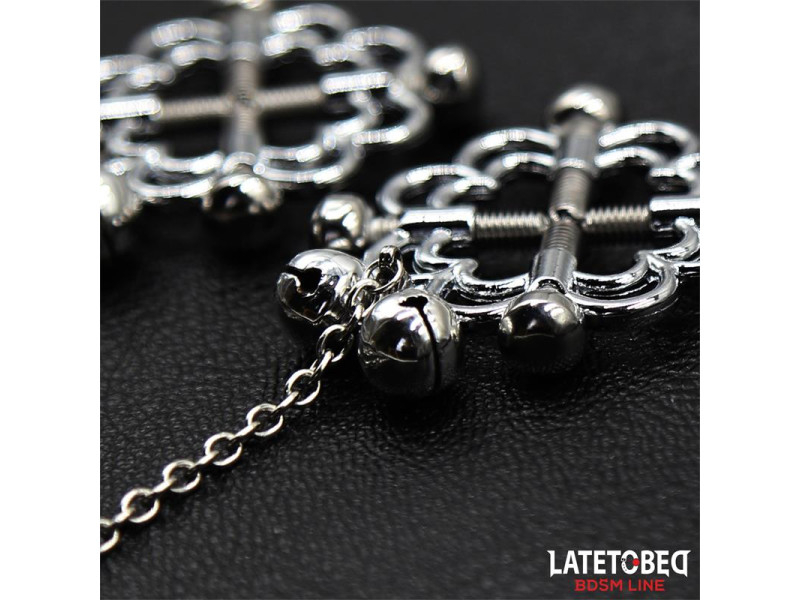 Pinzas de Metal para Pezones Cadena y Cascabeles