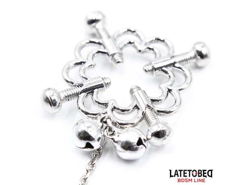 Pinzas de Metal para Pezones Cadena y Cascabeles