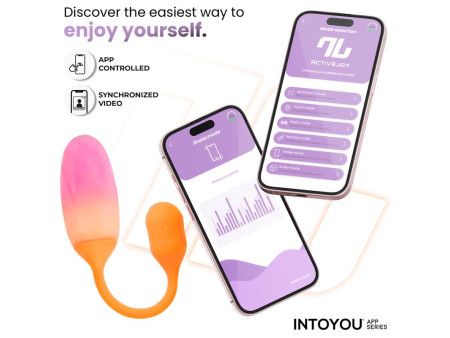 NexEgg Huevo Vibrador Silicona Doble Capa App Naranja Rosa