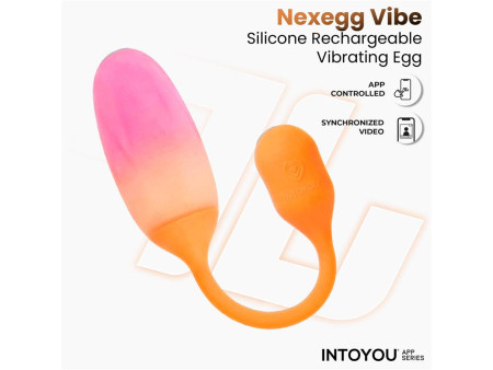 NexEgg Huevo Vibrador Silicona Doble Capa App Naranja Rosa