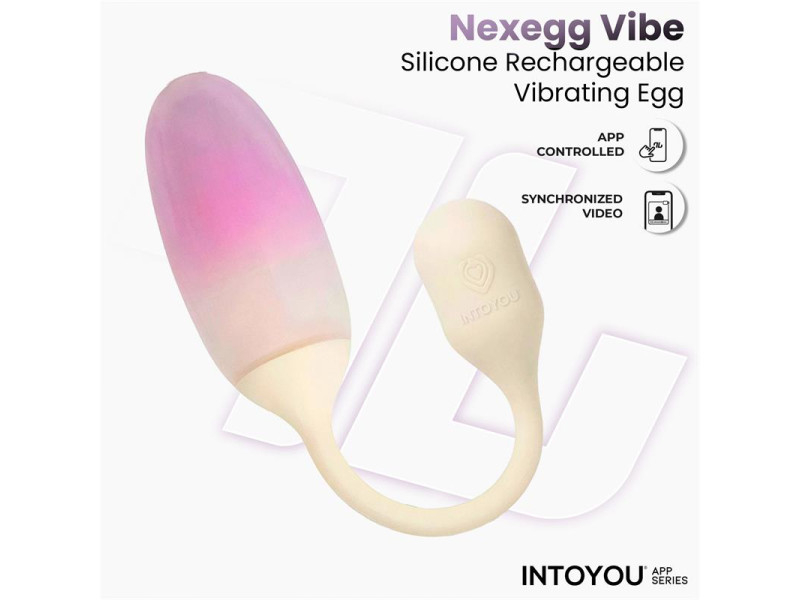 NexEgg Huevo Vibrador Silicona Doble capa App Beige Rosa